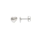 Clous d'oreilles or gris 750/18 ct, Cœur