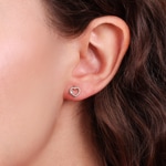 Stud Earrings 750/18 K White Gold Heart with Cubic Zirconia - 252001.6ZW