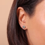 Stud Earrings 750/18 K White Gold Hollow Sphere Ø 6mm - 802141.6