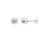 Stud Earrings Hollow 750/18 K White Gold Ø 6mm, Sphere