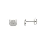 Ohrstecker 750/18 K Weissgold Katzen mit Zirkonia