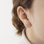 Stud Earrings 750/18 K White Gold, Cloverleaf - 1263.01190/0001