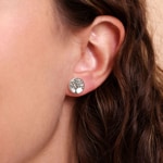 Stud Earrings 750/18 K White Gold Tree of Life with Mother of Pearl - 148381.6NCW