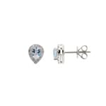 Ohrstecker 750/18 K Weissgold mit Aquamarinen und Diamanten 0.19 ct H/si