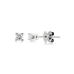 Stud Earrings 750/18 K White Gold with Diamond 0.20 ct H/si