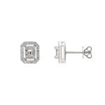 Clous d'oreilles or gris 750/18 ct avec diamant 0.39 ct H/si