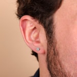 Clous d'oreilles or gris 750/18 ct avec diamant 0.41 ct H/si - OR-080823-WG