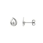 Clous d'oreilles or gris 750/18 ct avec diamants 0.02ct. H/p1