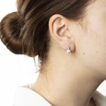 Clous d'oreilles or gris 750/18 ct avec diamants 0.10ct W/Si, Perle de culture Akoya - 1261.02188/0002