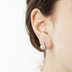 Ohrstecker 750/18 K Weissgold mit Diamanten 0.10ct W/Si, Akoya-Kulturperle - 1261.02260/0002