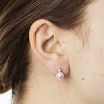 Ohrstecker 750/18 K Weissgold mit Diamanten 0.10ct W/Si, Akoya-Kulturperle - 1261.02260/0002
