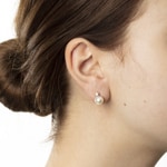 Stud Earrings 750/18 K White Gold with Akoya Pearl & Diamonds 0.12ct W/Si - 1261.02261/0002