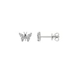 Ohrstecker 750/18 K Weissgold mit Diamanten 0.15 ct H/si, Schmetterling