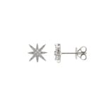 Ohrstecker 750/18 K Weissgold mit Diamanten 0.17 ct H/si, Sterne