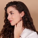 Clous d'oreilles or gris 750/18 ct avec diamants 0.21 ct H/si - OR-73152-WG