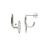 Clous d'oreilles or gris 750/18 ct avec diamant 0.26 ct H/si
