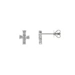 Stud Earrings 750/18 K White Gold with Diamonds 0.35 ct H/si, Cross