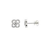 Clous d'oreilles or gris 750/18 ct avec diamants 0.36 ct H/si, Trèfle