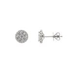 Clous d'oreilles or gris 750/18 ct avec diamants 0.50 ct H/si