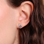 Ohrstecker 750/18 K Weissgold mit Rubin 0.44ct. und Diamant 0.01ct. - MZ220GRB4