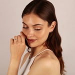 Ohrstecker 750/18 K Weissgold mit Rubin oval & Diamanten 0.09 ct H/si - OR-46629-RUB-WG