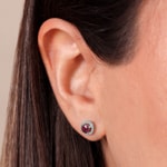 Ohrstecker 750/18 K Weissgold mit Rubin rund & Zirkonia - 2.3061.R1