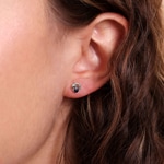 Stud Earrings 750/18 K White Gold with Sapphire 0.19ct. - IJ218GS