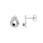 Ohrstecker 750/18 K Weissgold mit Saphir