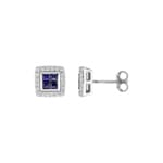 Ohrstecker 750/18 K Weissgold mit Saphiren und Diamanten 0.20 ct.