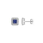 Ohrstecker 750/18 K Weissgold mit Saphiren & Zirkonia