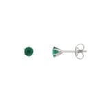 Stud Earrings 750/18 K White Gold with Emerald