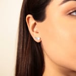 Clous d'oreilles or gris 750/18 ct avec perles de culture d'eau douce & zircones - 220361.6ZWG