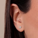 Ohrstecker 750/18 K Weissgold mit Zirkonia 4-Griff Ø 3.5mm - IG248GZ