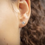 Stud Earrings 750/18 K White Gold with Cubic Zirconia 5mm - 8038.5GZ