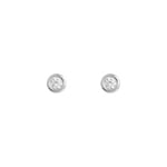 Stud Earrings 750/18 K White Gold with Cubic Zirconia Ø 4mm - 8036.4GZ