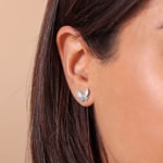 Ohrstecker 750/18 K Weissgold Schmetterling mit Zirkonia & Perlmutt - 136641.6ZIRW