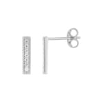 Stud Earrings 750/18 K White Gold with round Cubic Zirconia