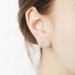 Clous d'oreilles or gris 750/18 ct Ø 3.5mm avec zircones - 1262.02090/0003