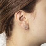 Stud Earrings 750/18 K White Gold Ø 4.0mm with Cubic Zirconia - 1262.01633/0003