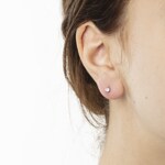 Ohrstecker 750/18 K Weissgold Ø 4.0mm mit Zirkonia rosa - 1262.02992/0003