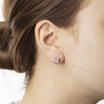 Clous d'oreilles or gris 750/18 ct Ø 5.0mm avec zircones - 1262.03169/0001