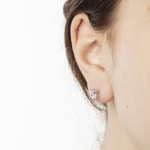 Clous d'oreilles or gris 750/18 ct Ø 5.0mm avec zircones - 1262.03169/0001