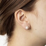 Stud Earrings 750/18 K White Gold Ø 8.0mm with Akoya Pearl - 1262.02013/0004