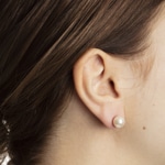 Stud Earrings 750/18 K White Gold with Freshwater Pearl Ø 8.0mm - 1262.03237/0001