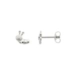 Ohrstecker 750/18 K Weissgold, Raupe