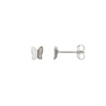 Stud Earrings 750/18 K White Gold, Butterfly