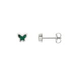 Clous d'oreilles or gris 750/18 ct papillon