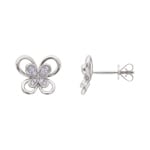 Ohrstecker 750/18 K Weissgold Schmetterling mit Diamanten 0.11 ct