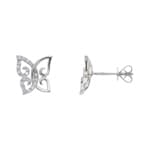 Ohrstecker 750/18 K Weissgold Schmetterling mit Diamanten 0.15 ct