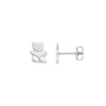 Ohrstecker 750/18 K Weissgold, Teddybär
